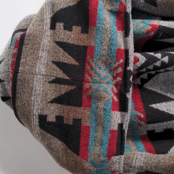 Patterned Hooded Pea Coat - Picture 5 of 8